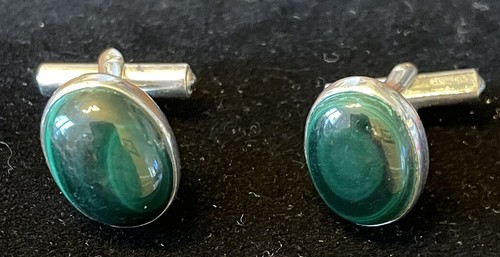 Sterling silver and malachite - silver,